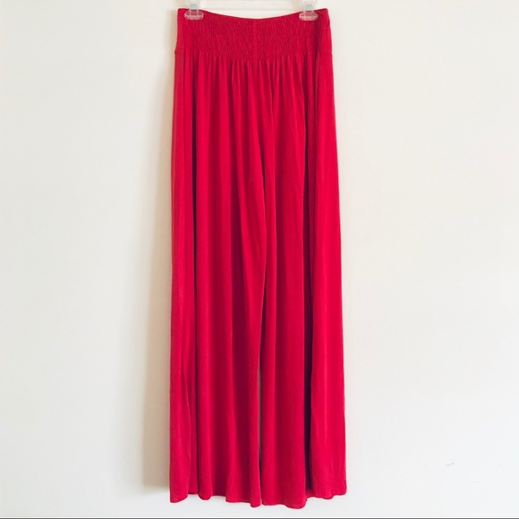 Free People Hight Waist Palazzo Pants Red Wide Leg - Picture 5 of 6